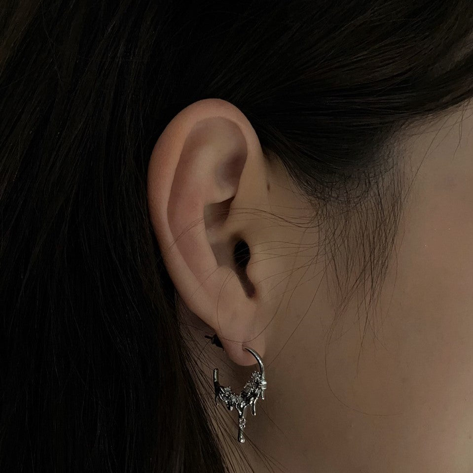 LIQUIDMERAL EAR RING-HOOP ICE MELT/925