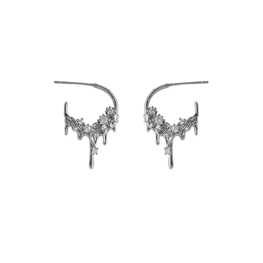 LIQUIDMERAL EAR RING-HOOP ICE MELT/925