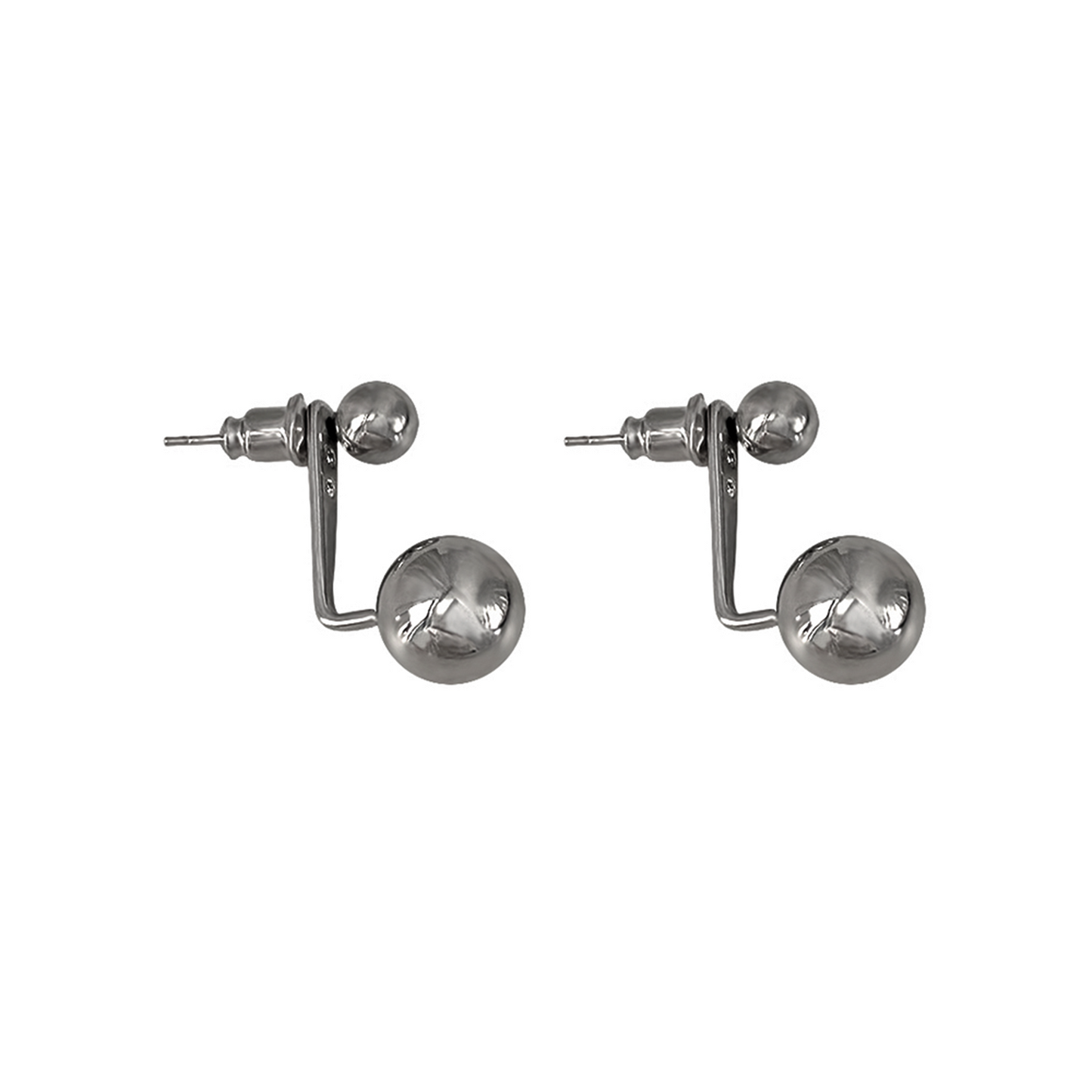 SILVER BALL EARRING/925